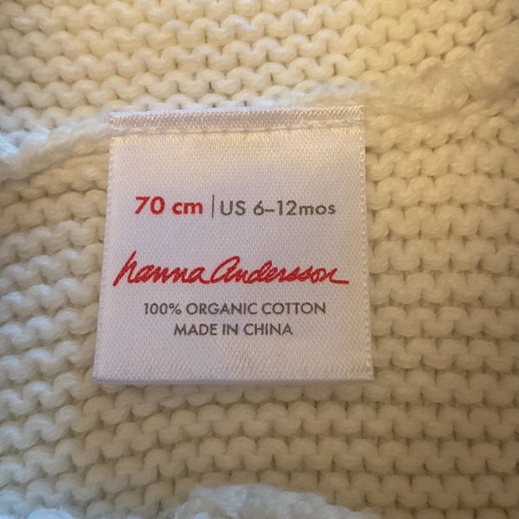 NWOT baby cardigan, Hanna Andersson white sz 6-12 months - Picture 3 of 3